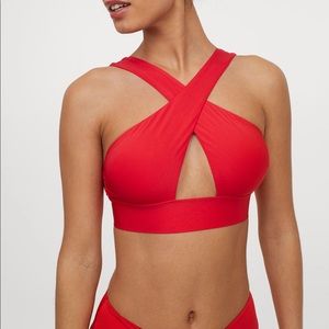 H&M Red Crisscross Bikini Top